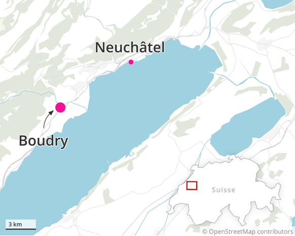 Boudry dans le canton de Neuchâtel.