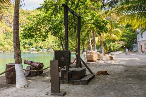 Wallilabou Anchorage - sets of Pirates of the Caribbean at Wallilabou Bay, Saint Vincent and the Grenadines, Wallilabou Bay, Saint Vincent and the Grenadines - December 19, 2018: Sets of Pirates of th ...