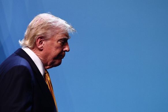 Le président américain Donald Trump, ici lors d'une conférence de presse au sommet de l'Otan d'Ankara. Il semble prendre les menaces de l'Iran au sérieux.