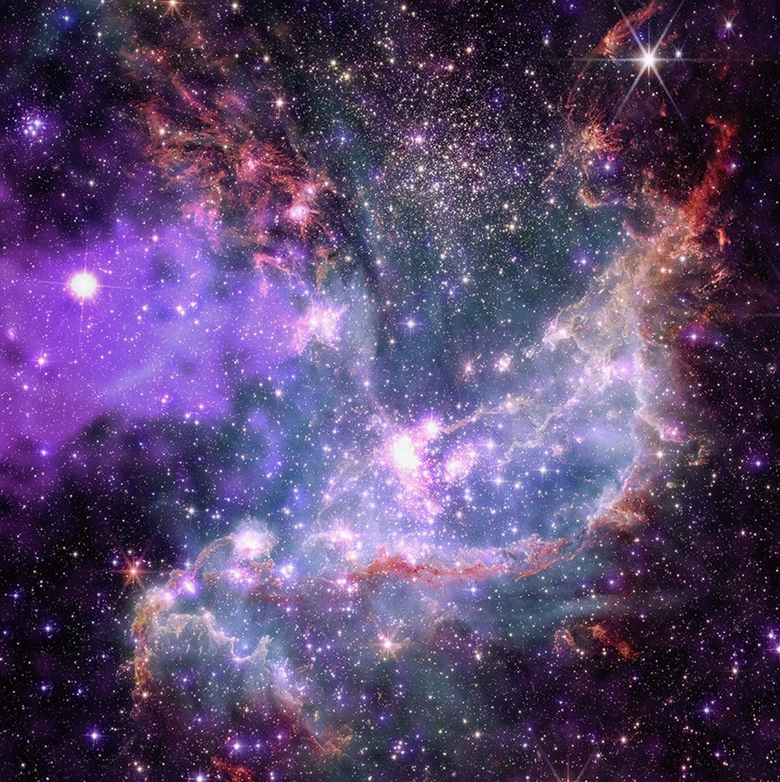 L&#039;amas NGC 346 pris en photo par le télescope James Webb.
