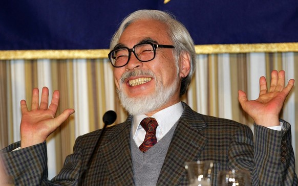 Japanese animation filmmaker Hayao Miyazaki smiles during press conference at the Foreign Correspondents&#039; Club of Japan in Tokyo, Thursday, Nov. 20, 2008. Academy Award-winning Miyazaki said Thur ...