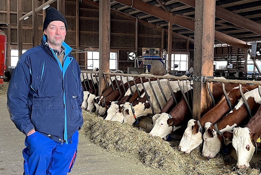 Visite dans l&#039;exploitation de Marc Benoît, à Romainmôtier.