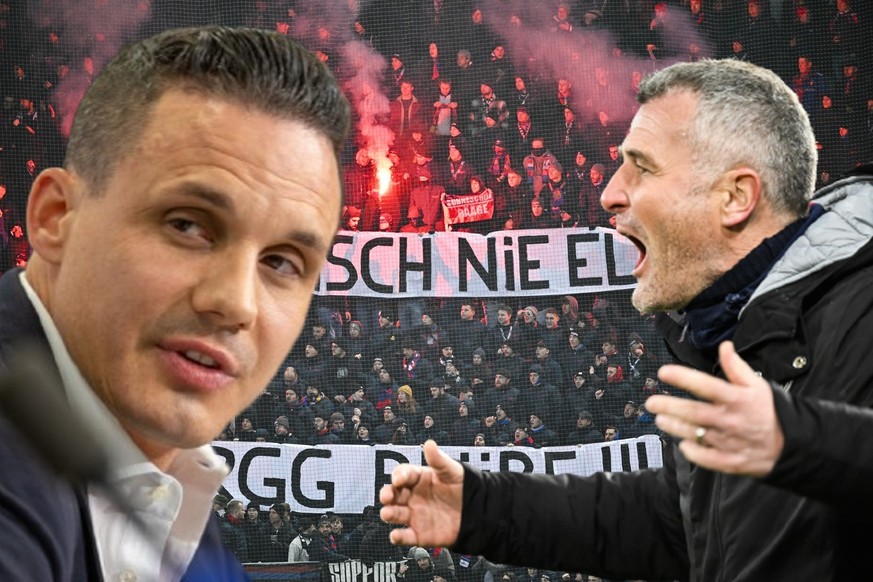David Degen (président du conseil d'administration et copropriétaire) et Alex Frei (entraîneur) traversent une grande crise au FC Bâle.