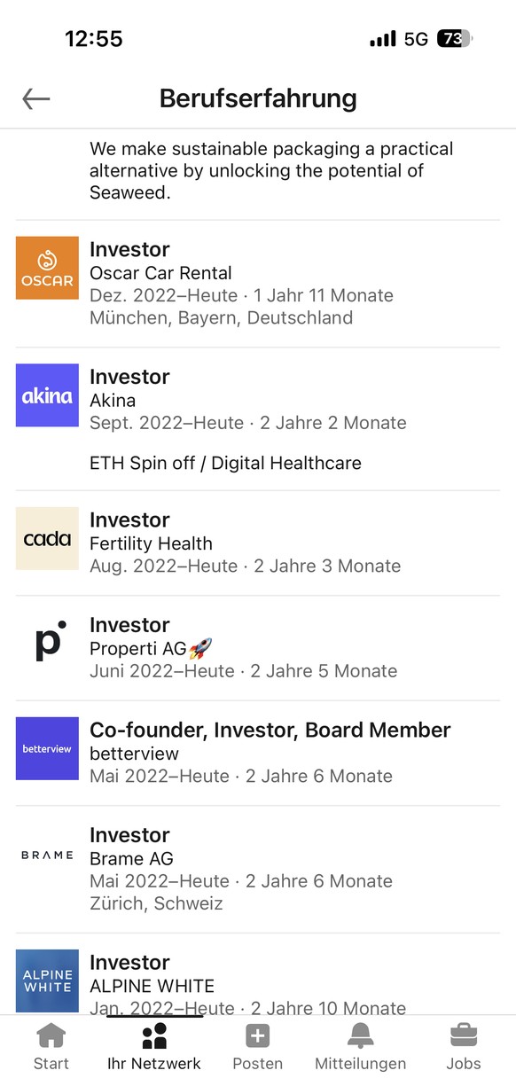 Linkedin-Profil Ertan Wittwer