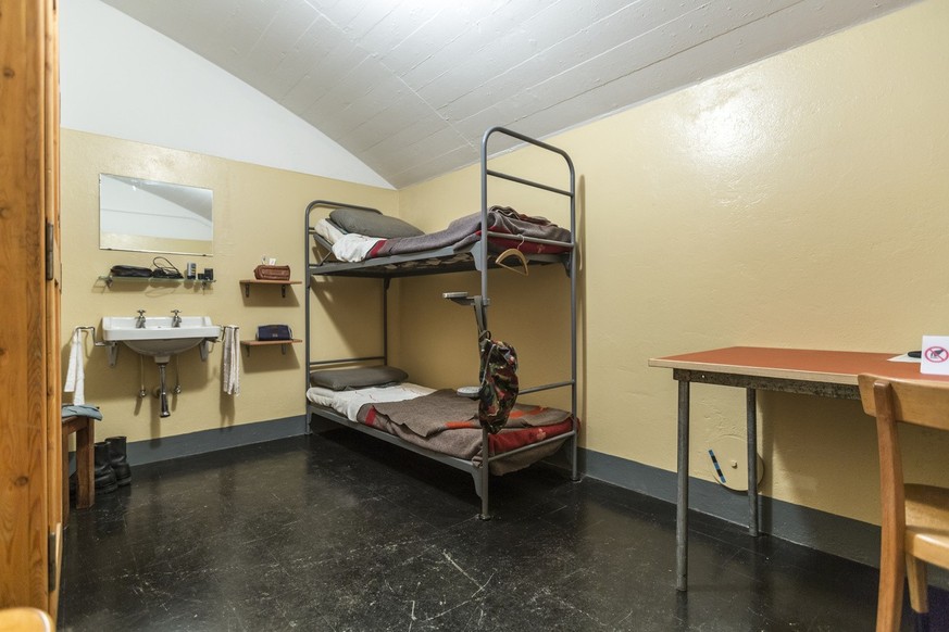 The troup accommodation near the cannons, here with the dormitories of the officers, pictured in the former fortress of the Swiss army called &quot;Sasso da Pigna&quot; on the Gotthard Pass top on Jun ...