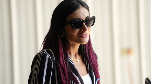 Laura Loomer watches as Republican presidential nominee former President Donald Trump visits the Shanksville Volunteer Fire Company in Shanksville, Pa., Wednesday, Sept. 11, 2024. (AP Photo/Matt Rourk ...