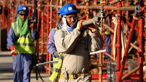 Baustelle in Doha: Arbeiten unter der Wüstensonne.