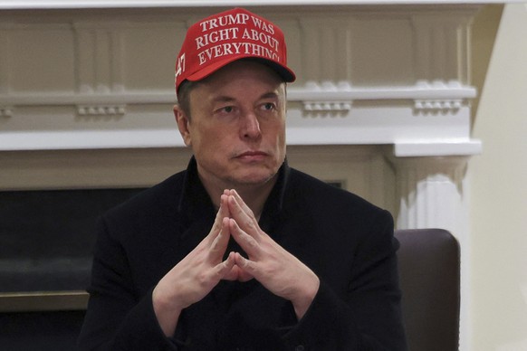 Elon Musk attends a cabinet meeting at the White House in Washington, Monday, March 24, 2025. (Pool via AP)
Trump Cabinet
