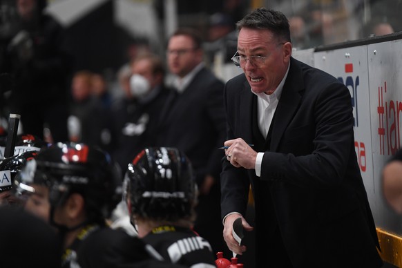 Lugano&#039;s Head Coach Chris McSorley, during the preliminary round game of National League A (NLA) Swiss Championship 2020/21 between HC Lugano against HC Davos at the Corn�r Arena in Lugano, Satur ...