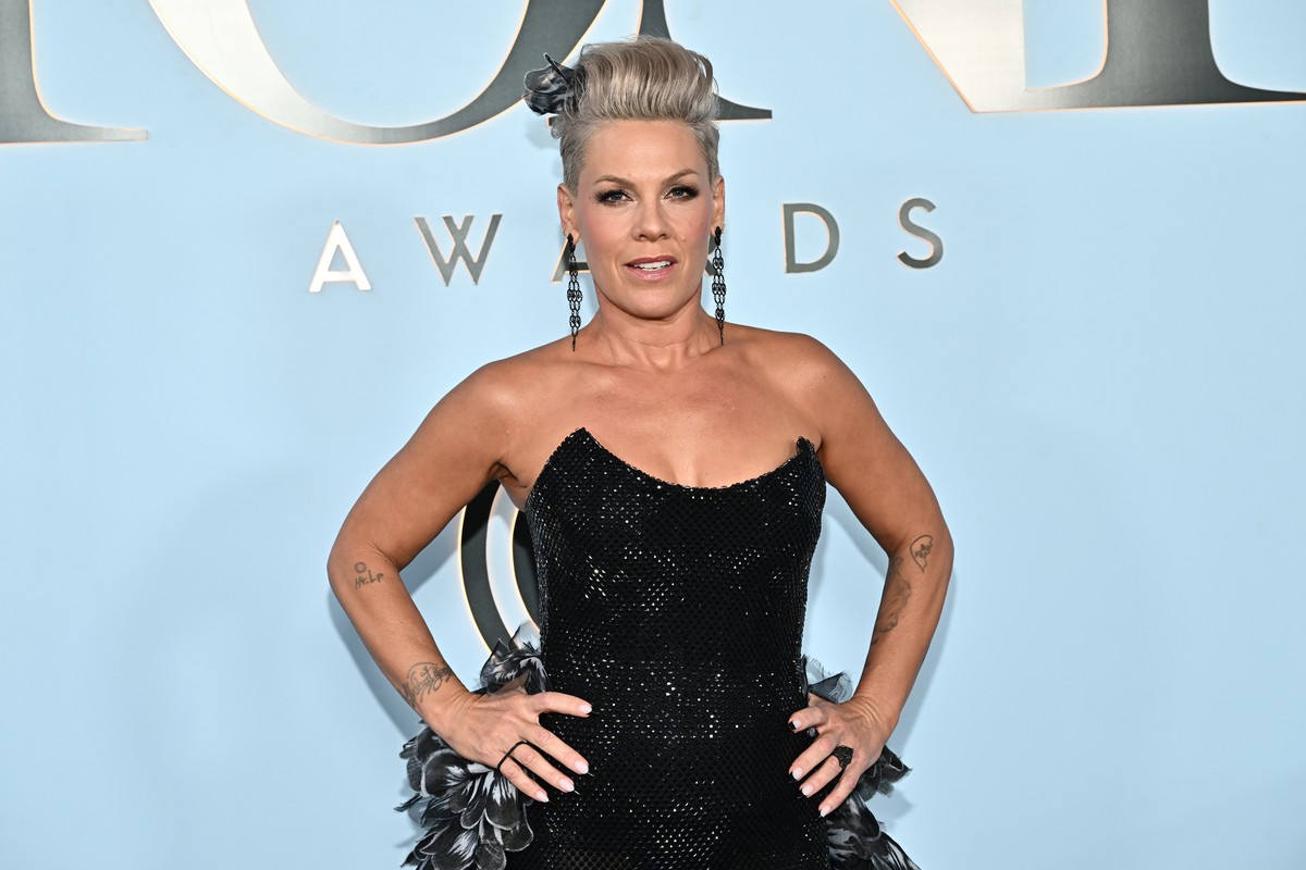 Pink arrives at the 79th Tony Awards on Sunday, June 7, 2026, at Radio City Music Hall in New York. (Photo by Evan Agostini/Invision/AP)
Pink