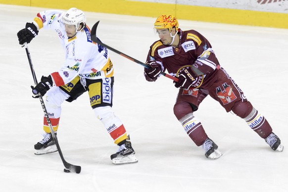 Servettes Topskorer D'Agostini attackiert den Bieler Herburger.