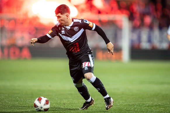 Lugano&#039;s player Ignacio Aliseda during the Super League soccer match FC Lugano against Grasshopper Club Zuerich, at the Cornaredo Stadium in Lugano, Saturday, April 29, 2023. (KEYSTONE/Ti-Press/M ...