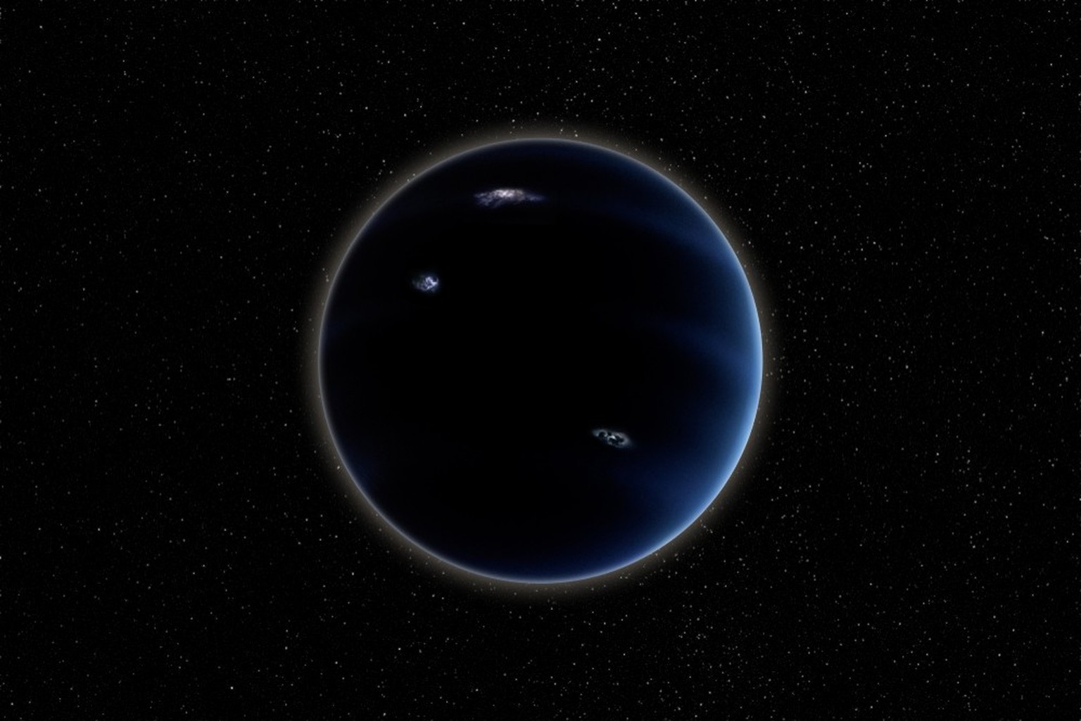 Künstlerische Darstellung eines möglichen Planeten Neun.