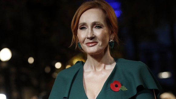 FILE - Author J.K. Rowling appears at the world premiere of the film &quot;Fantastic Beasts: The Crimes of Grindelwald&quot; in Paris on Nov. 8, 2018. Scholastic announced Tuesday that Rowling&#039;s