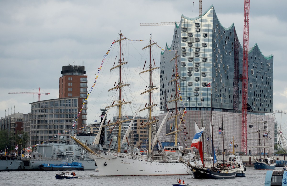 Die Elbphilharmonie beim Hamburger Hafen.