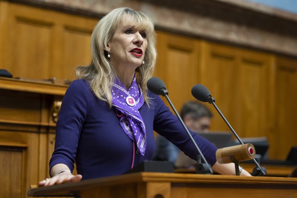 Priska Seiler Graf, SP-ZH, spricht waehrend der Debatte ueber die Armeebotschaft 2023, in der Sommersession der Eidgenoessischen Raete, am Mittwoch, 14. Juni 2023, in Bern. (KEYSTONE/Peter Klaunzer)