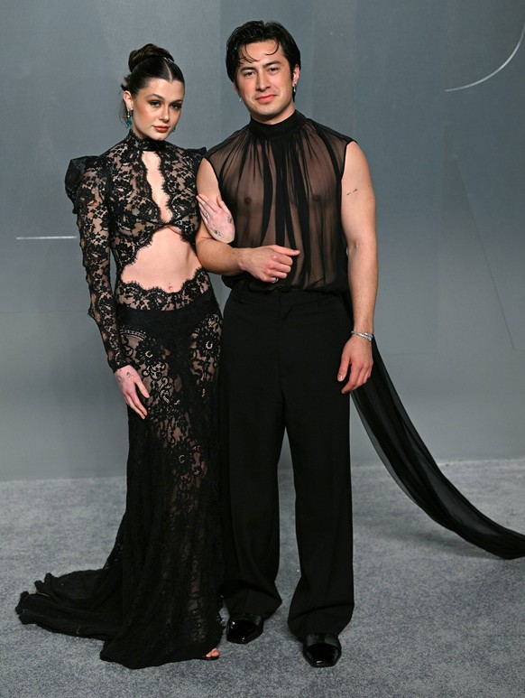 Hudson Williams R and Katelyn Rose Larson arrive for the Vanity Fair Oscar Party at LACMA s new David Geffen Galleries in Los Angeles, California on Sunday, March 15, 2026. PUBLICATIONxNOTxINxUSA LAP2 ...