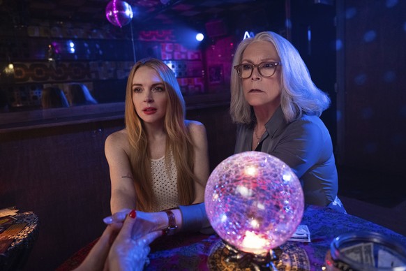 This image released by Disney shows Lindsay Lohan, left, and Jamie Lee Curtis in a scene from &quot;Freakier Friday.&quot; (Glen Wilson/Disney via AP)
Film-Summer Preview