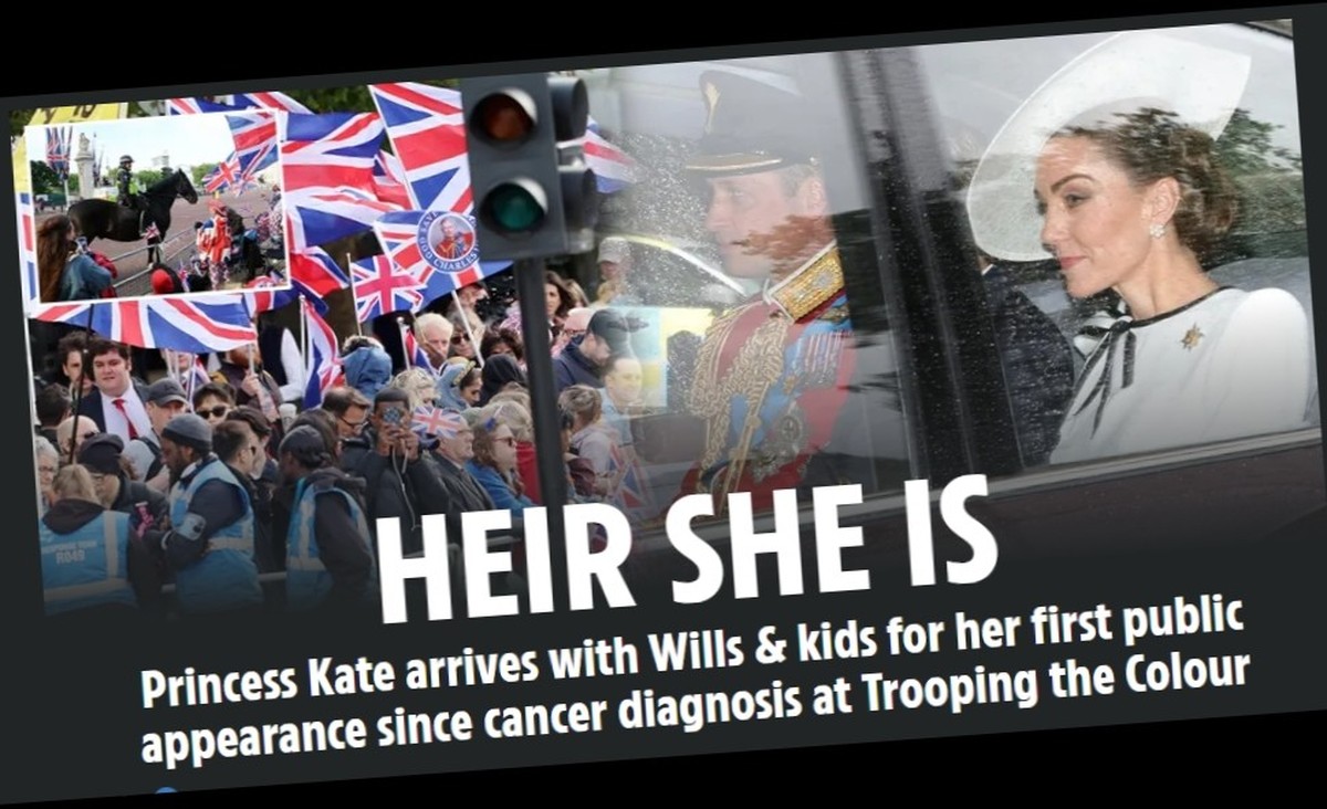 Prinzessin Kate an der Parade in London, 15. Juni 2024.
https://www.thesun.co.uk/royals/28517306/kate-supported-prince-william-charles-returns/