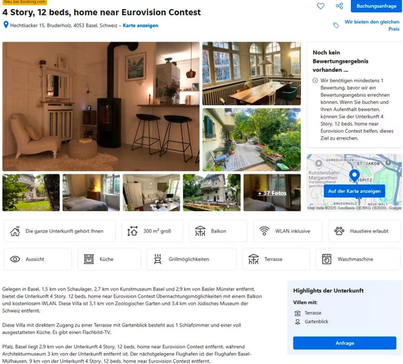 teure Unterkünfte ESC-Woche