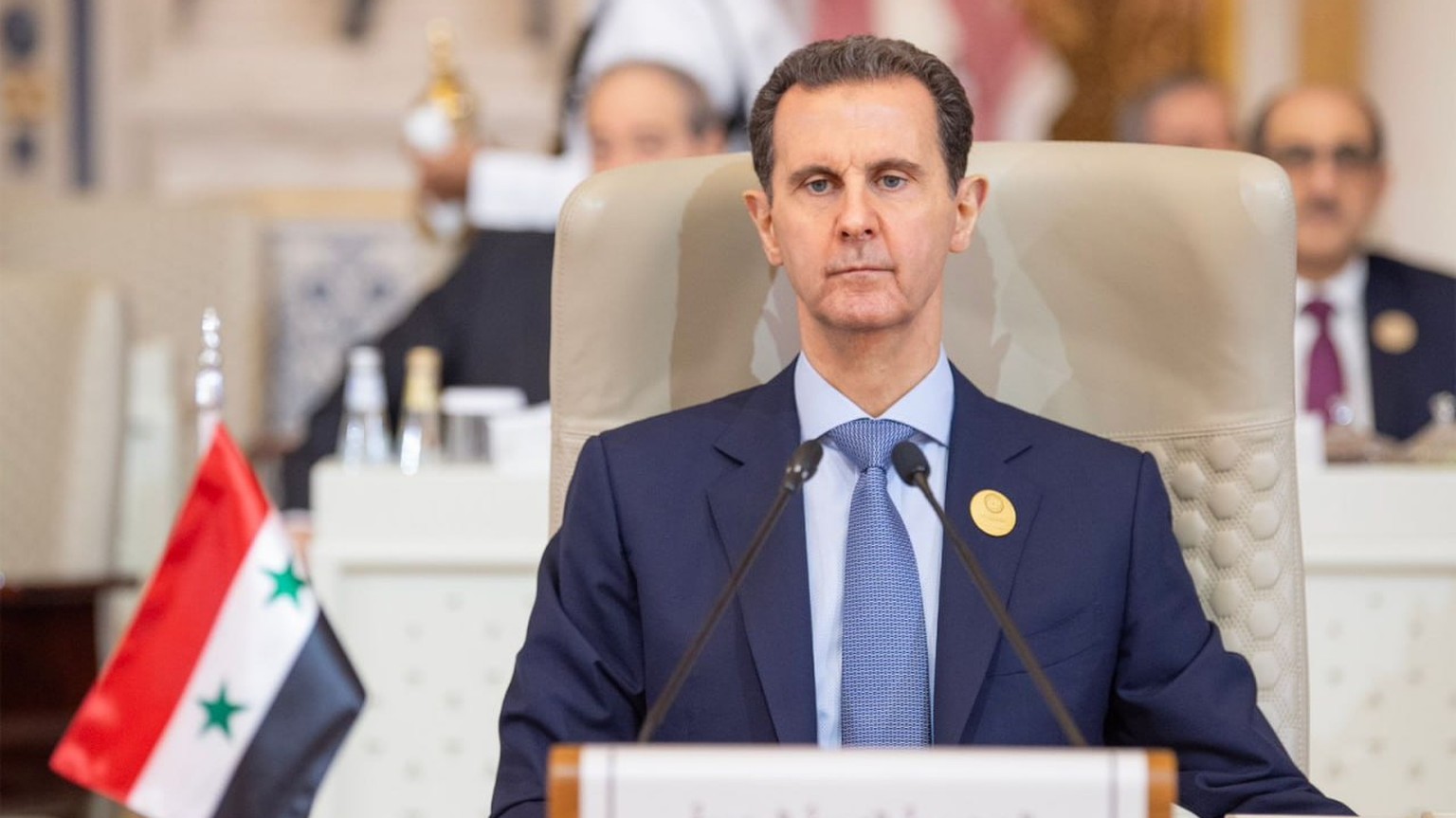 epa10970147 A handout photo made available by Iran&#039;s Presidential Office shows Syrian President Bashar Al-Assad attending the Organization of Islamic Cooperation (OIC) leaders summit on Palestine ...