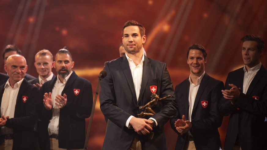 Simon Moser und Eishockey Nationalmannschaft erhalten den Preis als „Team des Jahres 2018&quot;, an der Verleihung des Credit Suisse Sports Awards 2018, aufgenommen am Sonntag, 09. Dezember 2018, in Z ...