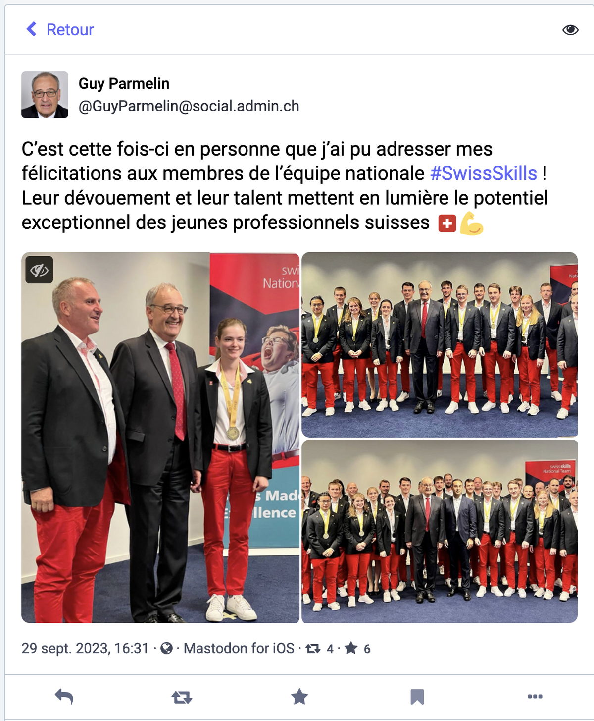 Guy Parmelin est sur le réseau social Mastodon