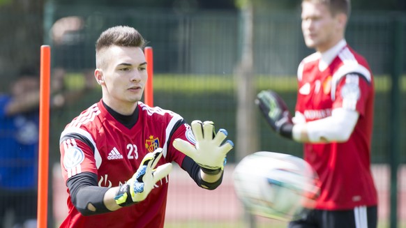 Basel Neuzugang Pascal Albrecht trainiert anlaesslich des Trainingstarts des FC Basel in die neuen Saison 2014/15, am Mittwoch, 18. Juni 2014 auf dem Sportplatz St. Jakob in Basel. (KEYSTONE/Patrick S ...