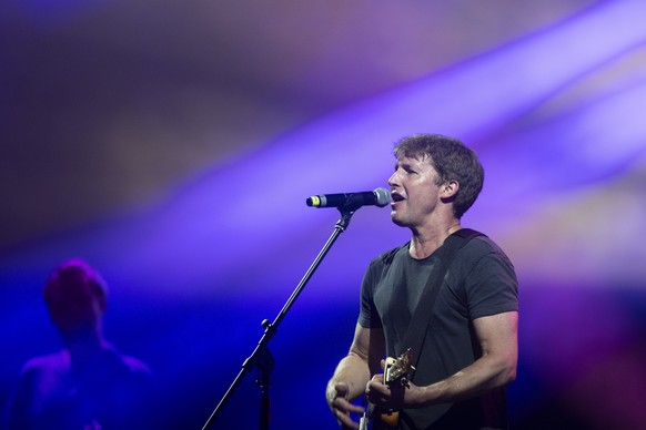 British singer James Blunt performs at the Jazzablanca festival in Casablanca, Morocco, Friday, June 7, 2024. (AP Photo/Mosa&#039;ab Elshamy)