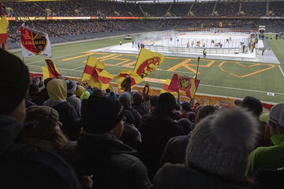 Uebersicht des Stade de Suisse beim Meisterschaftsspiel der National League, zwischen den SCL Tigers und dem SC Bern, am Mittwoch 2. Januar 2019 anlaesslich des Tatzenderbys, im Stade de Suisse in Ber ...