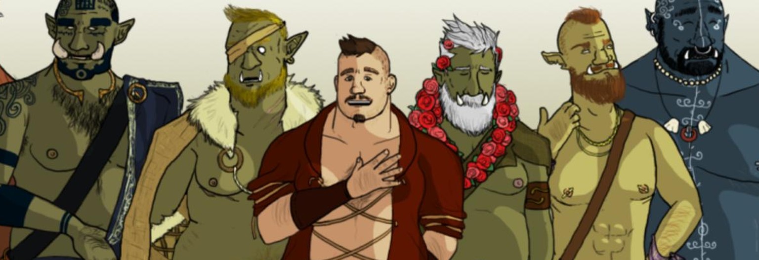 Die sexy Orcs aus «Tusks: The Orc Dating Sim» – und ein Mensch.