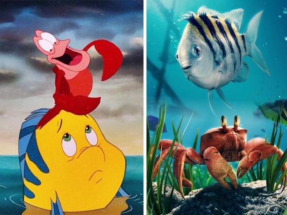the little mermaid sebastian und flounder