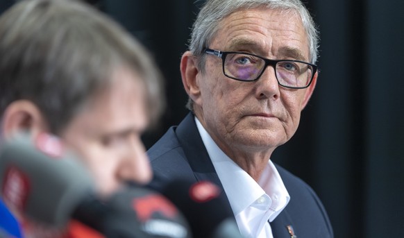 CEO Roland Heri an einer Medienkonferenz des FC Basel 1893 in Basel, am Dienstag, 18. Juni 2019. (KEYSTONE/Georgios Kefalas)