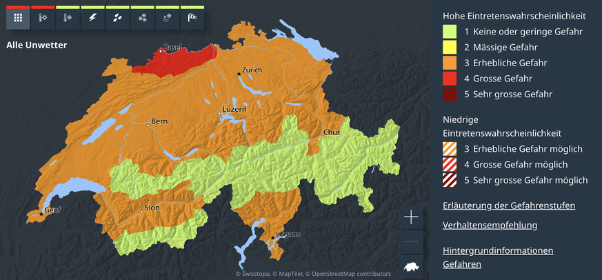 In weiten Teilen der Schweiz gilt erhebliche Hitzegefahr.