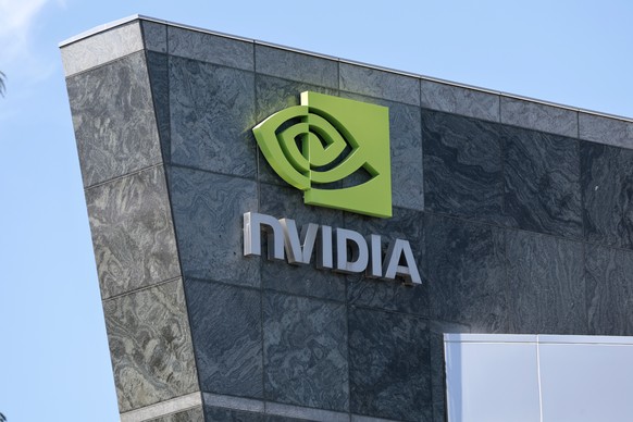 epa11380762 An exterior view of the NVIDIA corporate signage on their building in Santa Clara, California, USA, 30 May 2024. The company reported a more than 260 percent increase in revenue compared t ...