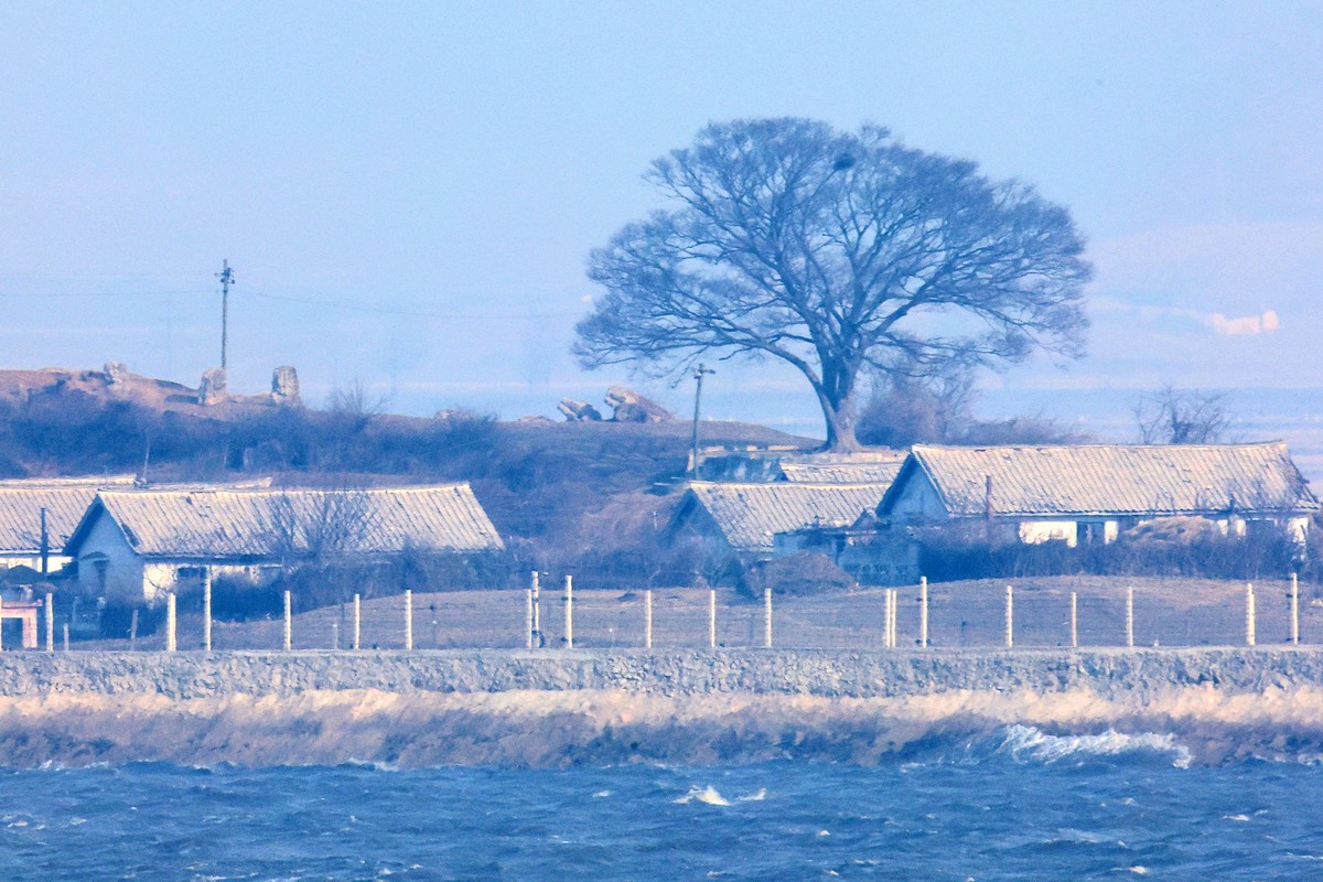 North Korea's Kaepoong village is seen from Ganghwa, South Korea, near the border with North Korea, Saturday, Jan. 10, 2026. (Im Sun-suk/Yonhap via AP)
Koreas Tensions
