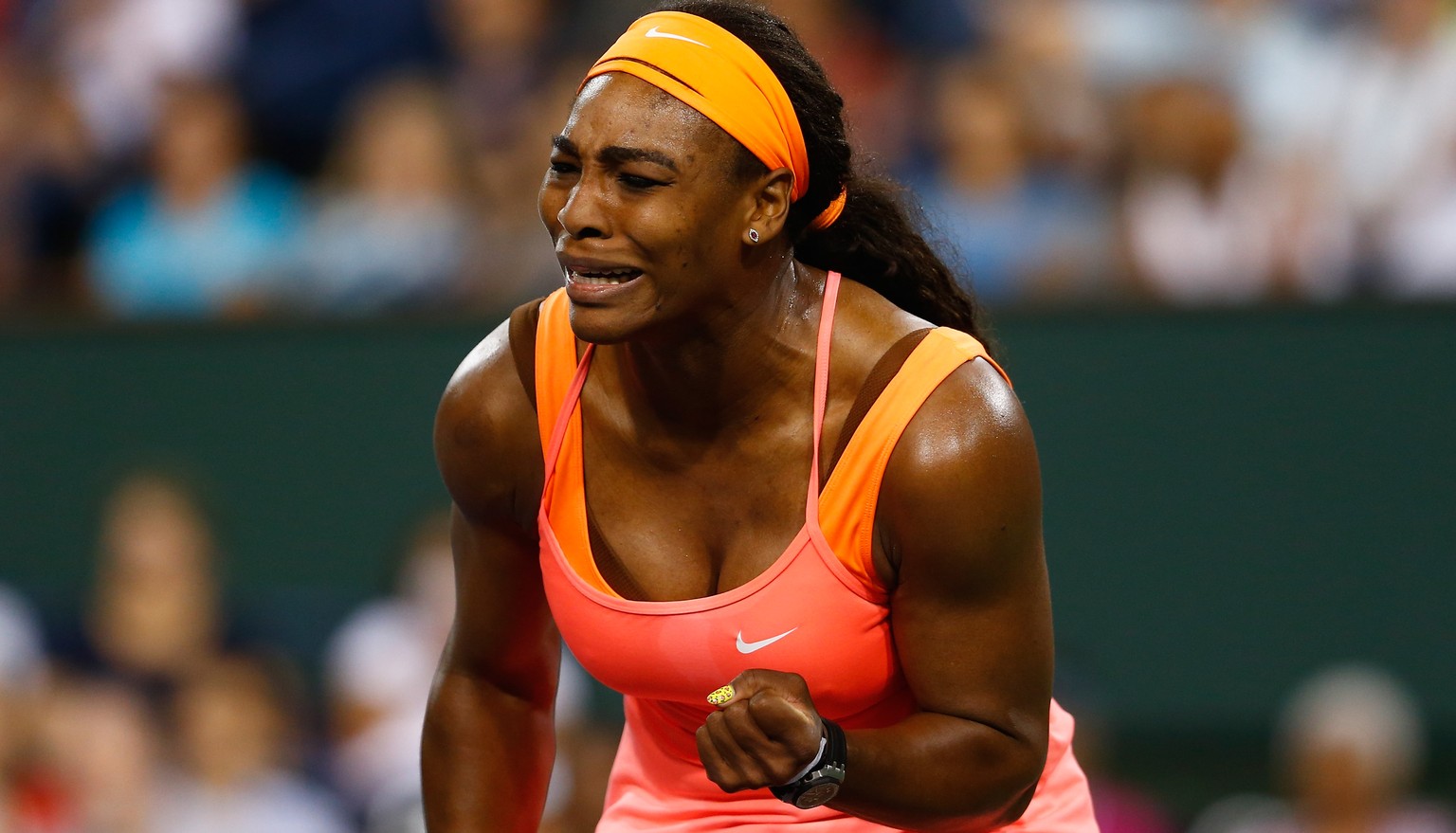 Serena Williams kämpft während der Partie mit den Tränen.