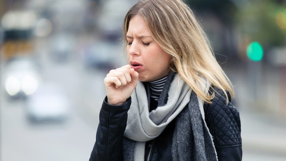 Husten Frau, Krank, Krankheit, Grippe, Erkältung