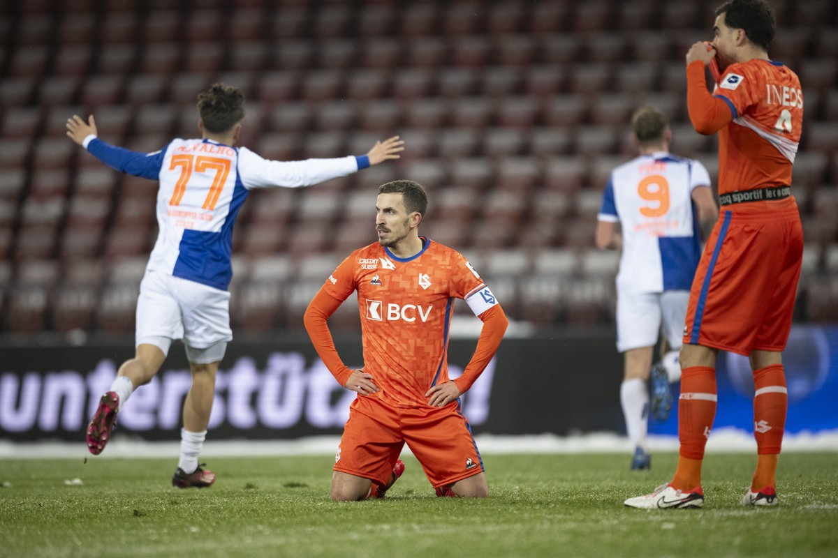 GCs Filipe de Carvalho jubelt im Fussball Meisterschaftsspiel der Super League zwischen dem Grasshopper Club Zuerich und FC Lausanne-Sport im Letzigrund, am Samstag, 2. Dezember 2023 in Zuerich. (KEYS ...