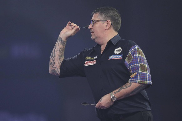 William Hill World Darts Championship Quarter Finals 01/01/2021. Gary Anderson during the William Hill World Darts Championship quarter finals at Alexandra Palace, London, United Kingdom on 1 January ...