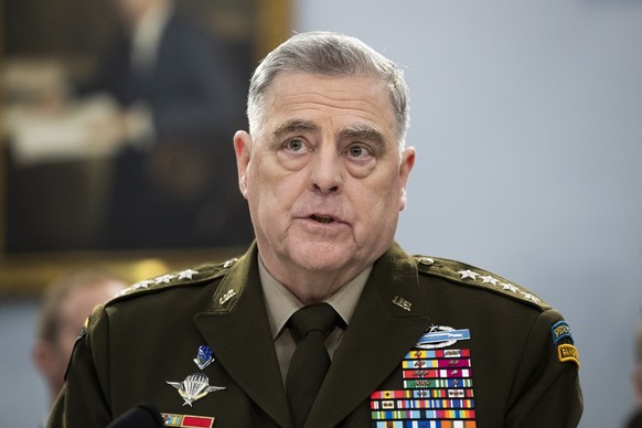 epa10538998 US Chairman of the Joint Chiefs of Staff General Mark Milley appears before the House Appropriations subcommittee hearing on the fiscal year 2024 budget request for the US Department of De ...