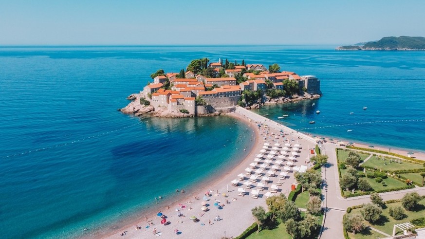 Sveti Stefan beach, Budva, Montenegro