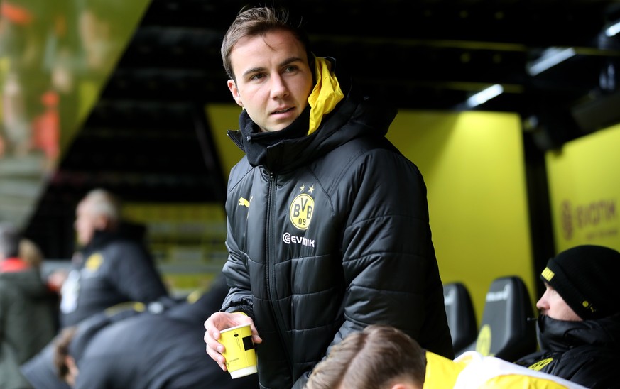epa08185401 Dortmund&#039;s Mario Goetze reacts during the German Bundesliga soccer match between Borussia Dortmund and 1. FC Union Berlin in Dortmund, Germany, 01 February 2020. EPA/FRIEDEMANN VOGEL  ...