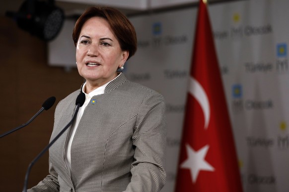 Meral Aksener, leader of Turkey&#039;s Iyi (Good) Party, and a candidate to run in the presidential contest against president Recep Tayyip Erdogan in a surprise snap election on June 24, speaks about  ...