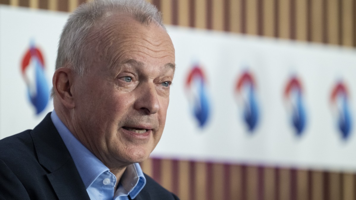 Urs Schaeppi, CEO Swisscom, spricht an der Bilanzmedienkonferenz zum Jahresabschluss, aufgenommen am Donnerstag, 3. Februar 2022 in Zuerich. (KEYSTONE/Ennio Leanza)