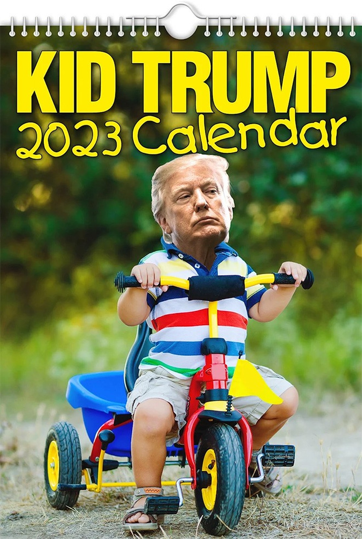 Donald Trump, fier comme un paon sur son tricycle.