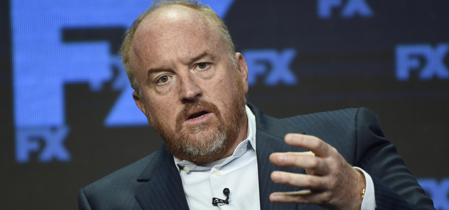 FILE - In this Aug. 9, 2017, file photo, Louis C.K., co-creator/writer/executive producer, participates in the &quot;Better Things&quot; panel during the FX Television Critics Association Summer Press ...