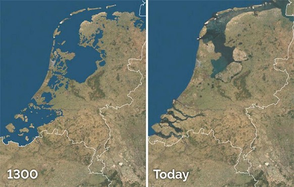 17 Prozent der heutigen Landmasse der Niederlande waren einst Wasser.