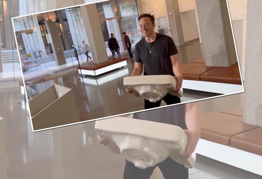 Elon Musk bezeichnet sich als Twitter-Chef – und feiert mit einem Lavabo 🤨
