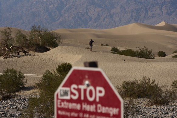 A person walks on sand dunes Sunday, Aug. 3, 2025, in Death Valley National Park, Calif. (AP Photo/John Locher)
Pictures of the Week Global Photo Gallery